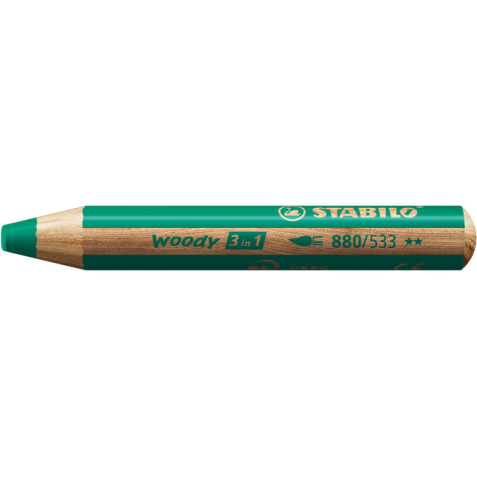 Crayon de couleur STABILO 880 woody 3-en-1 multi-surfaces vert