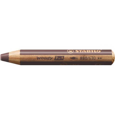 Crayon de couleur STABILO 880 woody 3-en-1 multi-surfaces brun