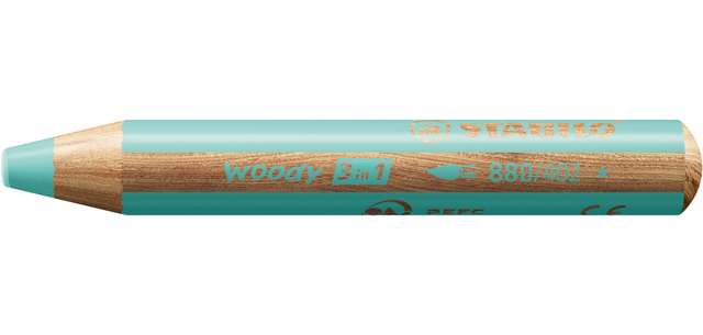 Crayon de couleur STABILO 880 woody 3-en-1 multi-surfaces pastel bleu