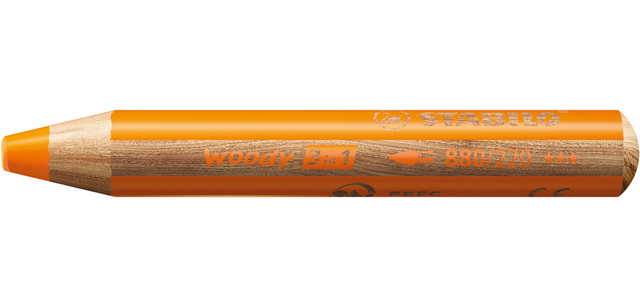 Potlood multi-talents Woody 3-in-1, rond
