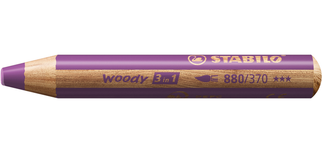 Crayon multi-talents woody 3 en 1, rond