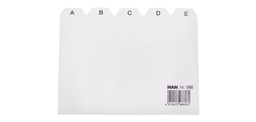 Light gray Han alphabet A6 HA-986 divider