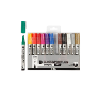 Feutre pour verre & porcelaine Creativ Company 1-2mm set 12 couleurs