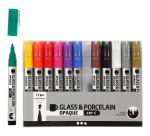 Feutre pour verre & porcelaine Creativ Company 1-2mm set 12 couleurs