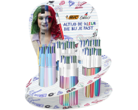 Stylo bille BIC 4 couleurs Medium assorti présentoir 60 pièces