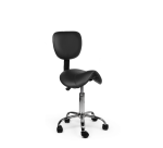 Zadelkruk Office rugleuning laag harde wielen zw