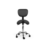 Zadelkruk Office rugleuning laag harde wielen zw