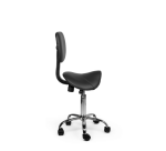 Zadelkruk Office rugleuning laag harde wielen zw