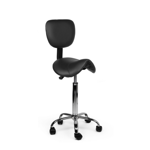 Zadelkruk Office rugleuning medium harde wielen zw