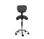 Zadelkruk Office rugleuning medium harde wielen zw