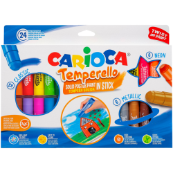 Verfstift Carioca Temperello set à 24 kleuren