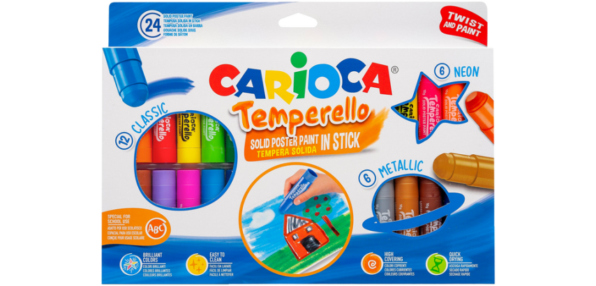 Feutre peinture Carioca Temperello set 24 couleurs