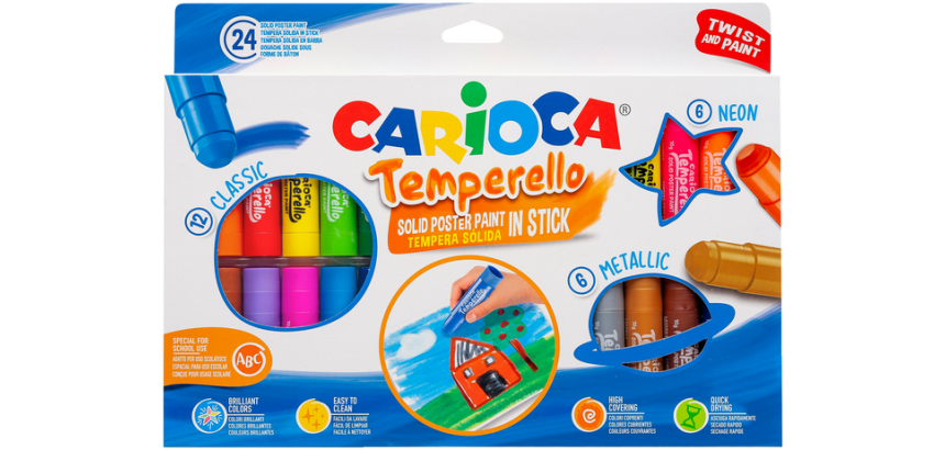 Feutre peinture Carioca Temperello set 24 couleurs