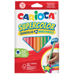 Kleurpotlood Carioca Supercolor Triangular set à 12 kleuren