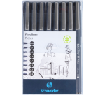 Fineliner Schneider Pictus zwart etui à 8 stuks