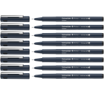 Fineliner Schneider Pictus zwart etui à 8 stuks