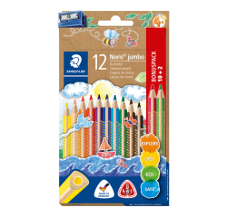 Crayon de couleur Staedtler Noris jumbo set 10+2 couleurs gratuites