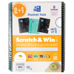 Bloc collège Oxford School A4+ ligné 23 perf 160 pages 80g Scratch&Win ass