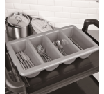 Bestekbak Olympia Kristallon 4 vakken GN 1/1 grijs