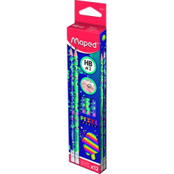 Crayon Maped Pixel Party embout gomme set 12 pièces