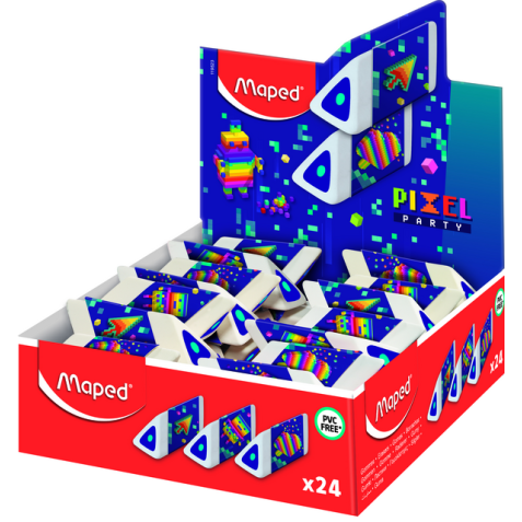 Gomme Maped Pixel Party Pyramid présentoir 24 pièces