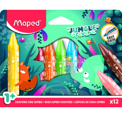 Waskrijt Maped Jungle Fever Jumbo set à 12 kleuren