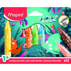 Waskrijt Maped Jungle Fever Jumbo set à 12 kleuren