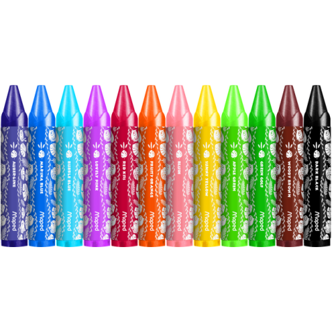 Crayon à la cire Maped Jungle Fever Jumbo set 12 couleurs