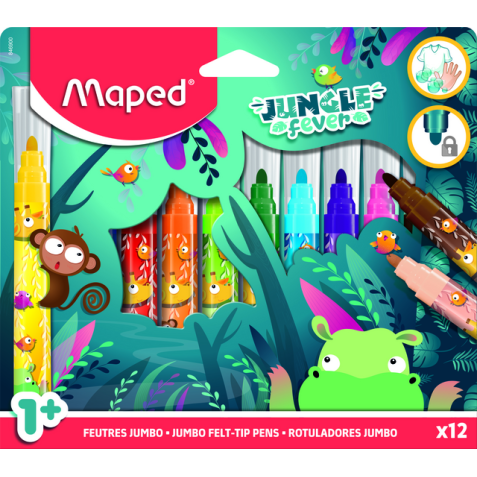 Feutre Maped Jungle Fever Jumbo set 12 couleurs