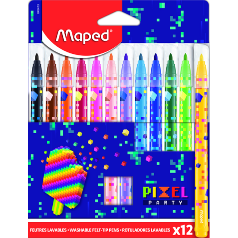 Viltstift Maped Pixel Party set à 12 kleuren