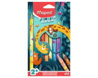 Kleurpotlood Maped Jungle Fever jumbo set à 12 kleuren