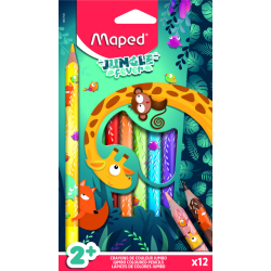 Kleurpotlood Maped Jungle Fever Jumbo set à 12 kleuren