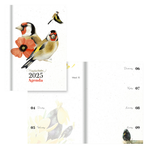 Agenda 2025 Hallmark Marjolein Bastin 79x110mm 7 jours/2 pages oiseaux//1 page