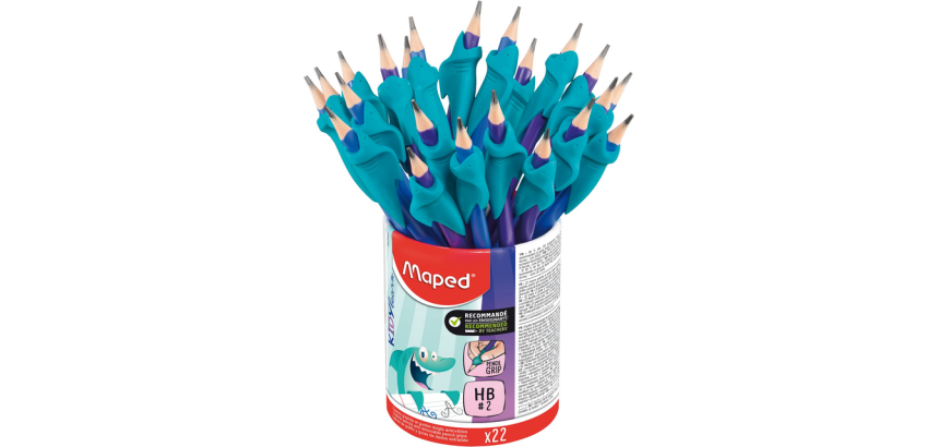 Crayon graphite Maped Jungle Fever embout gomme avec prise Kidy Learn pot 22 pièces