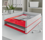 Corbeille à courrier Leitz WOW A4 blanc/rouge