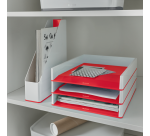 Corbeille à courrier Leitz WOW A4 blanc/rouge