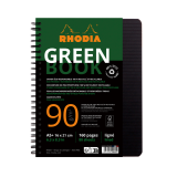 Rhodia Greenbook A5 Lined 6-Hole Notebook 180 Pages 90 gsm Black