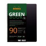 Rhodiactive Greenbook ruled, A4+, 4-hole punched, 90g recycled paper - Black