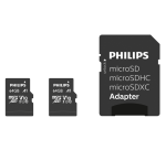 Carte mémoire Philips Micro SDXC Classe 10 UHS-I U1 64Go 2 pièces