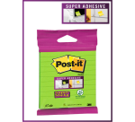 Bloc-mémos 3M Post-it XL-LL Super Sticky 101x101mm ligné vert 70 feuilles