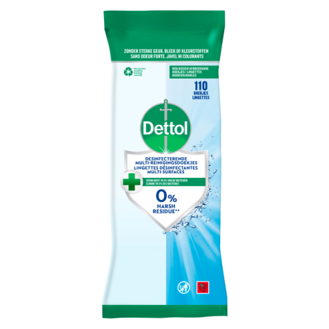 Reinigingsdoekjes Dettol antibacterieël Cleanser 110 stuks