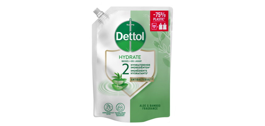 Savon mains Dettol Hydrating Aloe Vera antibactérien 500ml recharge No-Touch