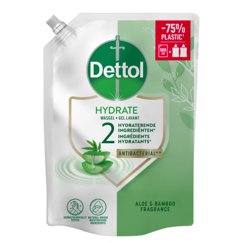 Handzeep Dettol Hydrating Aloe Vera antibacterieël 500ml refill