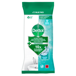 Lingette multi-surfaces Dettol antibactérien Fraîcheur océane 72 pièces