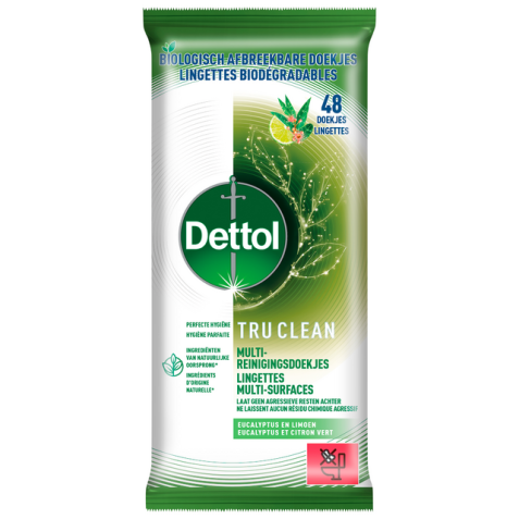 Lingettes multi-surfaces Dettol TC Eucalyptus & Citron 48 pièces