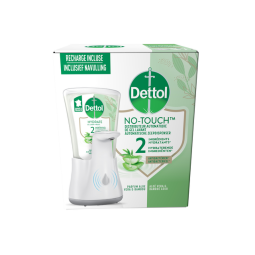 Distributeur savon mains Dettol Hydrating No Touch Kit avec savon 250ml