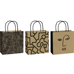 Sac cadeau Stewo Mindful 20x20cm set 3 motifs