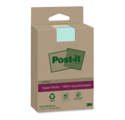 Memoblok 3M Post-it 4645-RSSCOL4 Super Sticky 102x152mm ass. Kleur 4 stuks