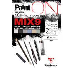 PaintON Pad 18sh 9x3sh ass.MIX9 250g A4