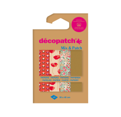 Mix & Patch, Blisterpackung mit 4 Bogen Décopatch-Papier 30x40 cm, mit Metallic-Effekt, Farben und Motive sortiert - Sortierung
